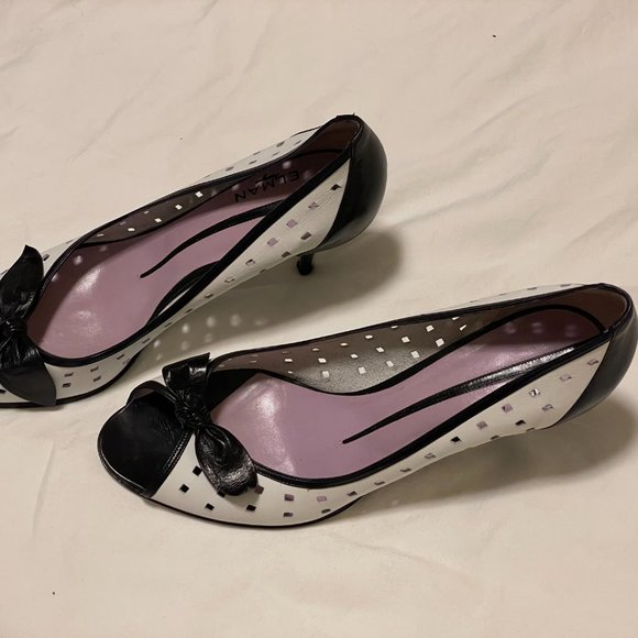 Black and White Almost New Elman Heels Size 40 - Picture 2 of 7